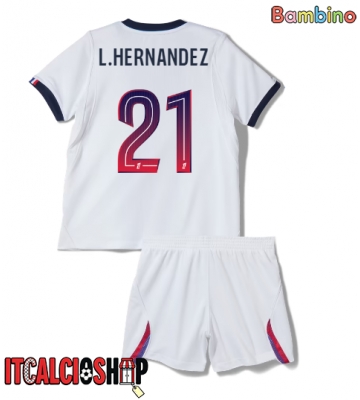 Paris Saint-Germain Lucas Hernandez #21 Seconda Maglia Bambino 2026-27 Manica Corta (+ Pantaloni corti)